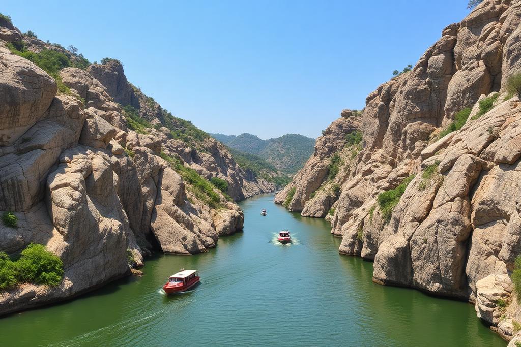 Marble rocks at Bhedaghat, Jabalpur